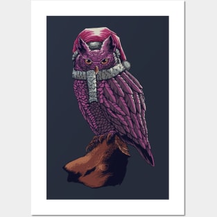 owl santa Posters and Art